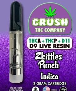 CRUSH THC COMPANY 2 gram Carts Zkittles Punch | Crush Thc Carts